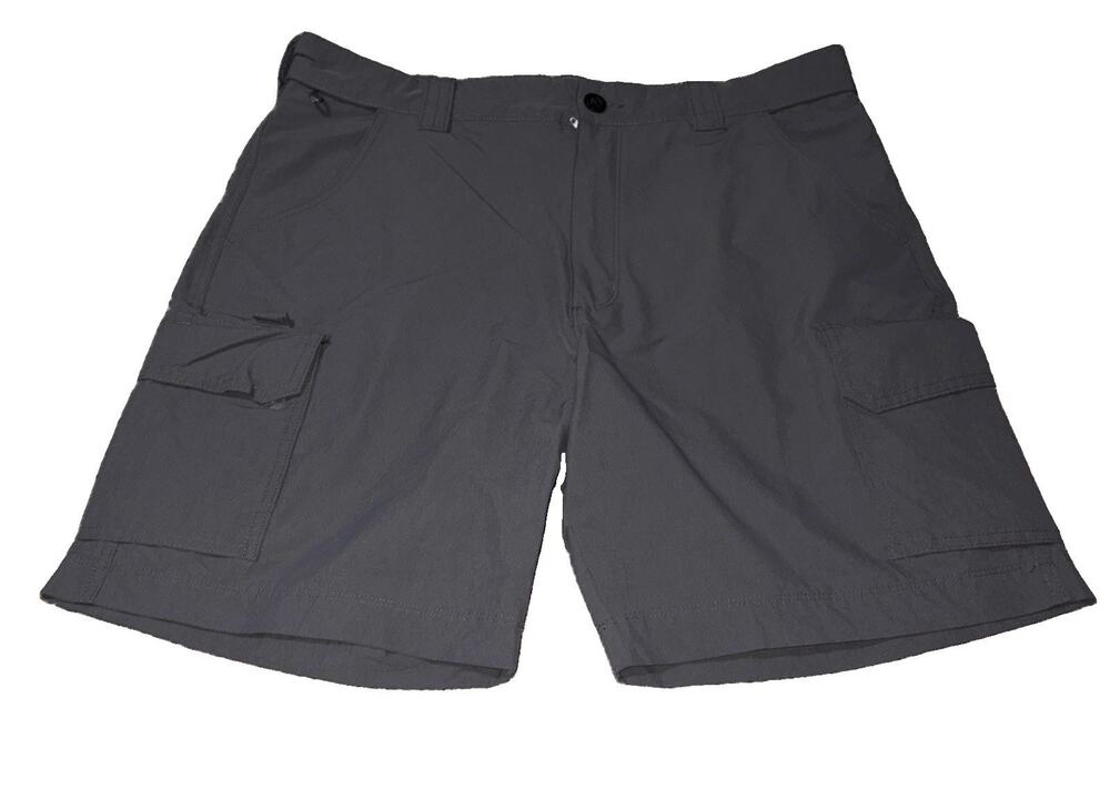 World Wide Sportsman Shorts Mens 38 Gray Cargo Nylon 9 Inseam Fishing Outdoor